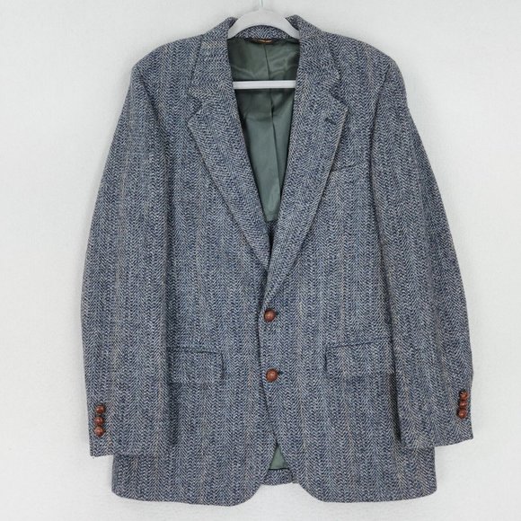Harris Tweed Other - Harris Tweed Jacket Mens 41R Blue Scottish Wool Suit Blazer Union Made Wallachs